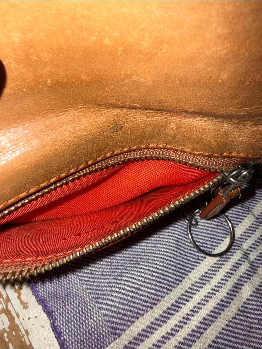 Vintage Coach Compact Leather Key Pouch in Brown